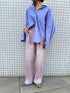 HIGH RISE TUCK WIDE PANTS / PINK /Y252-31064